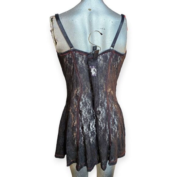 Intimate Attitudes Black Red Lace Corset Dress - Picture 11 of 11